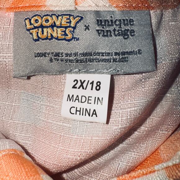 Looney Tunes x Unique Vintage Collaboration 2XL Bugs Bunny Gingham Floral Dress - Picture 7 of 8